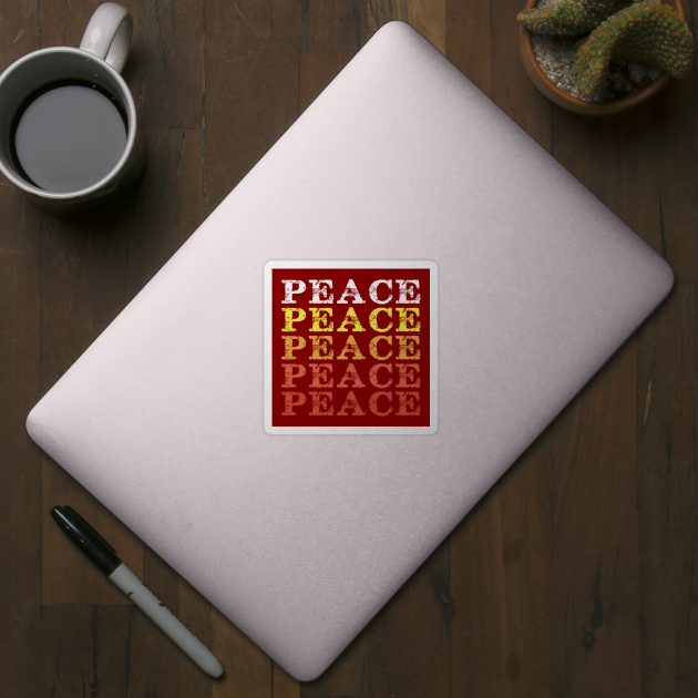 Vintage, Retro Repeating PEACE by Jitterfly